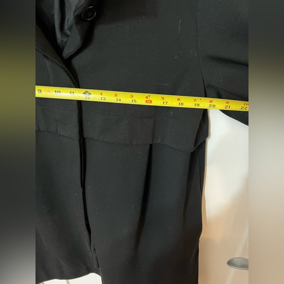 Vtg Black Womens long coat L buttons Michael Kors winter jacket Goth Romantic - Picture 15 of 16